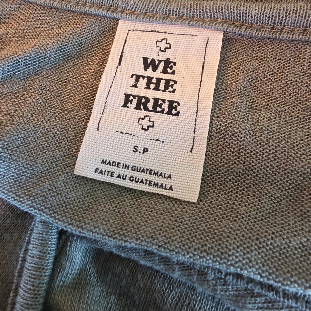 We The Free Free People Wrap Front Top Olive Green Boho Draped V Neck Blouse - Picture 5 of 6